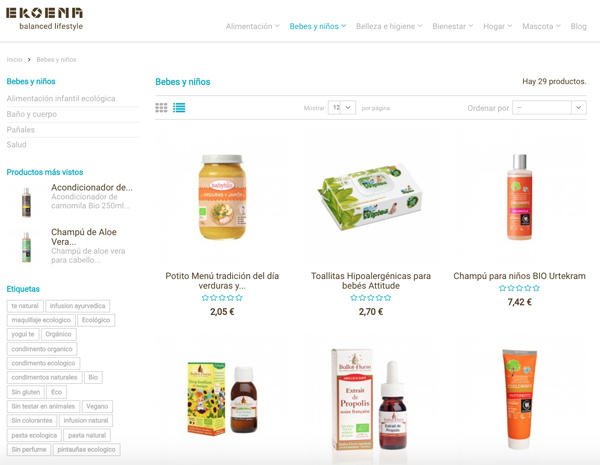 tienda online productos bio